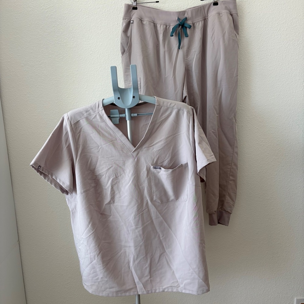 FIGS Scrub Set Women 3XL Mauve Catarina Top Zamora Jogger Pants Technical 2pc